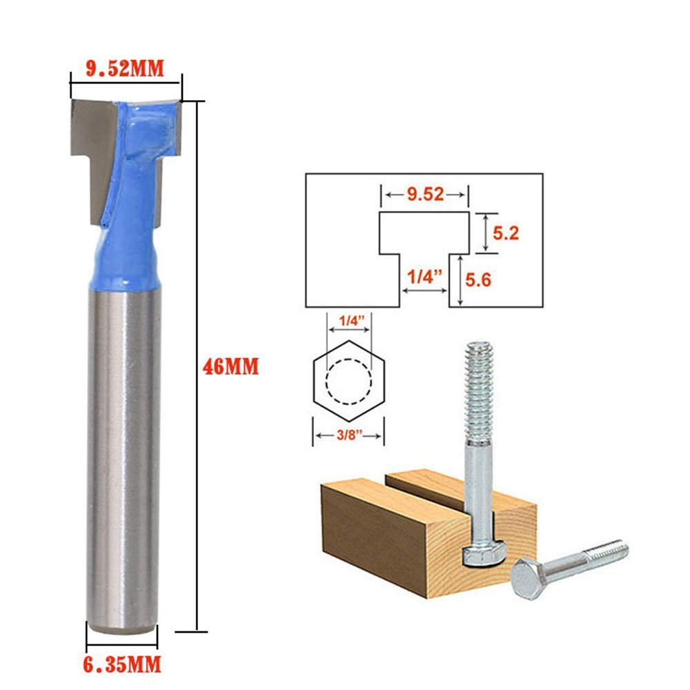 Power Tools Router - A11I 1/4 pouces tige t-slot coupe