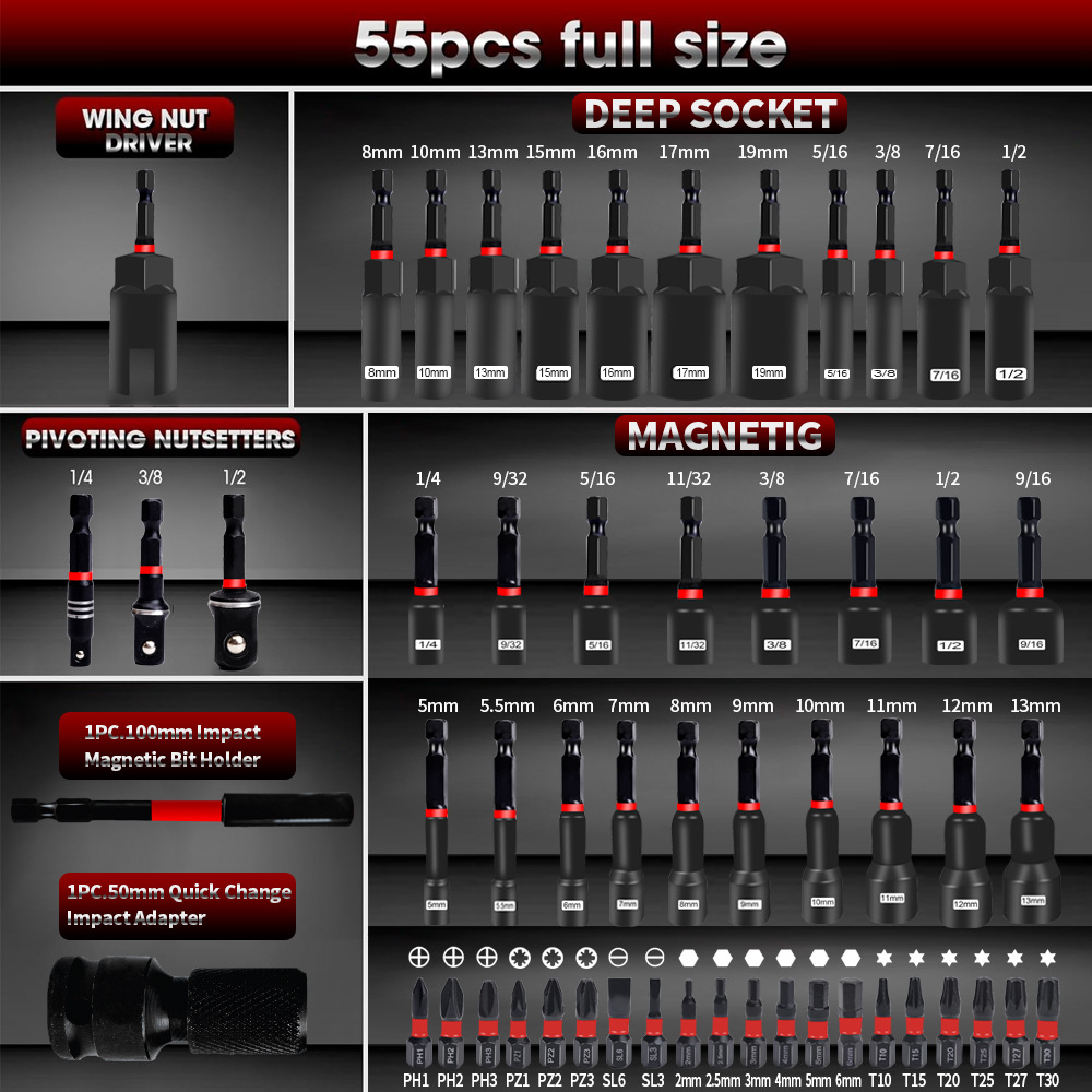 Jeu de 55 embouts à chocs magn - Power Tools List avis et prix